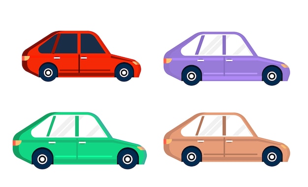 Vektor autosammlung lokalisierte vektorillustration