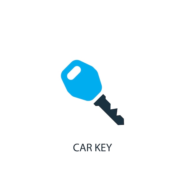 Autoschlüsselsymbol. Logo-Element-Abbildung. Autoschlüsselsymbol-Design aus 2-farbiger Sammlung. Einfaches Autoschlüsselkonzept. Kann im Web und mobil verwendet werden.