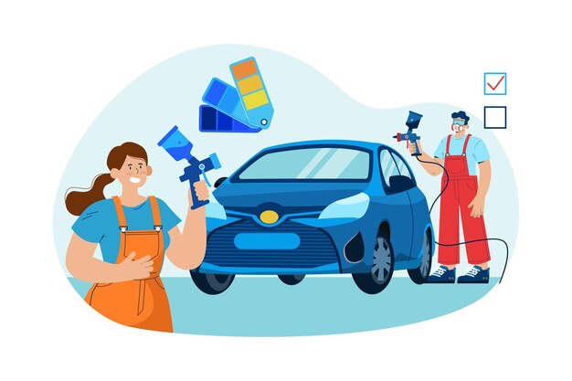 Vektor autoservice-illustrationskonzept