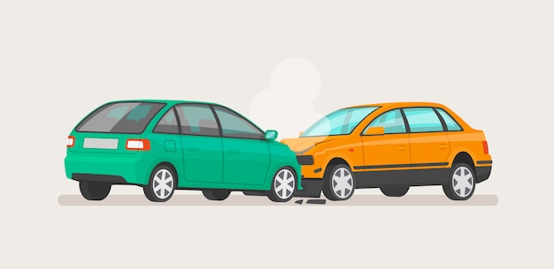 Autounfall. Zwei kaputte Autos