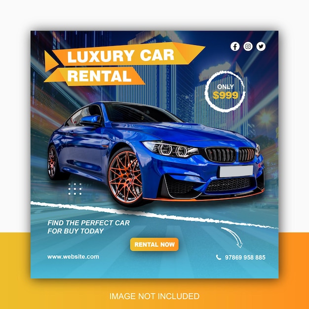 Autovermietung Social Media Instagram Post Banner Vorlage