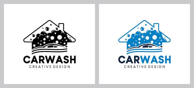 Autowasch-Logo-Design Autowaschhaus-Vektorillustration
