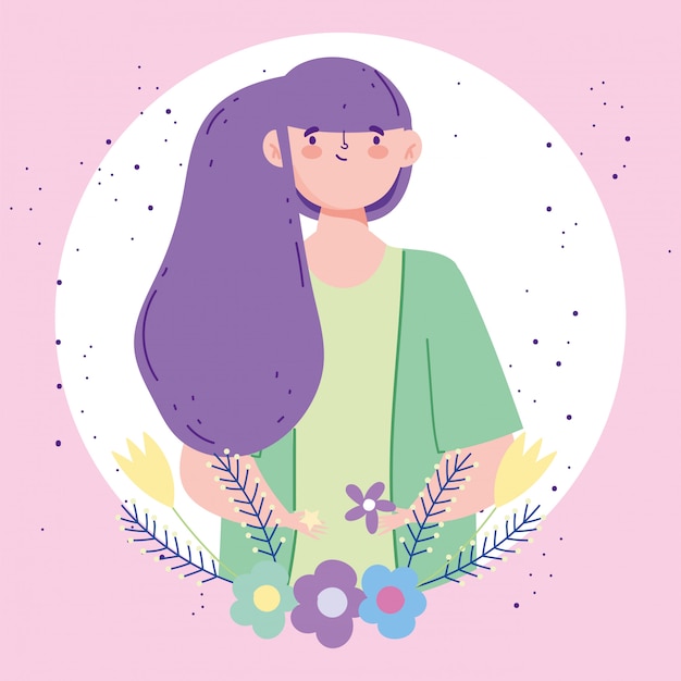 Avatar Frau mit lila Haarentwurf