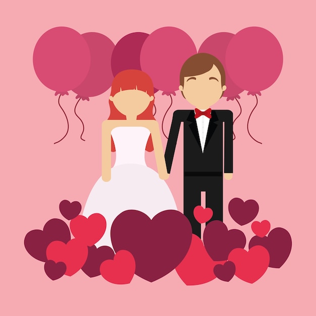 Vektor avatar hochzeitspaar