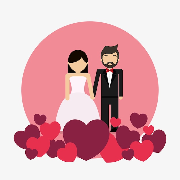 Vektor avatar hochzeitspaar