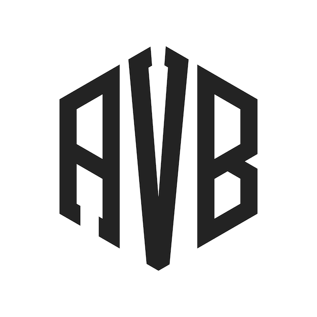 AVB-Logo-Design Anfangsbuchstaben AVB-Monogramm-Logo mit Hexagonform