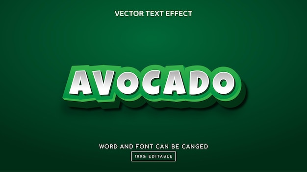 Avocado 3d bearbeitbare texteffektvorlage