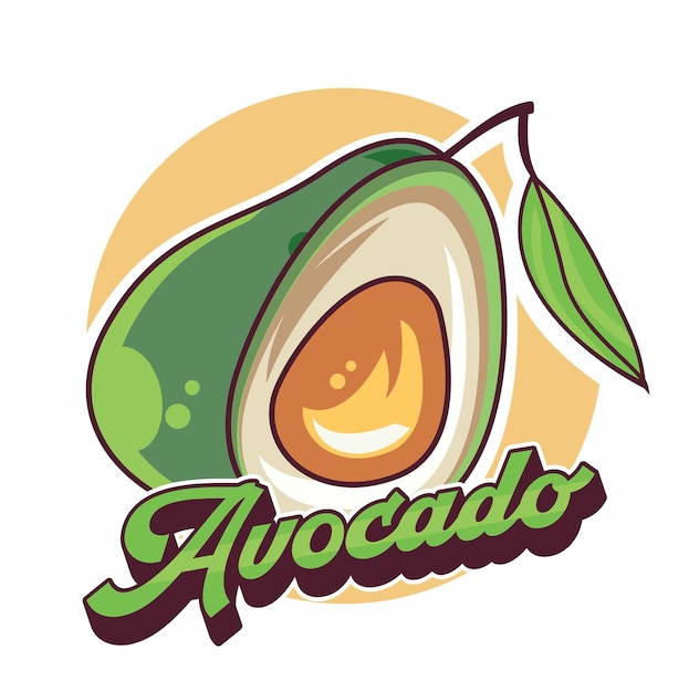 Avocado-Cartoon-Symbol-Icon-Design Schöne Illustration isoliert