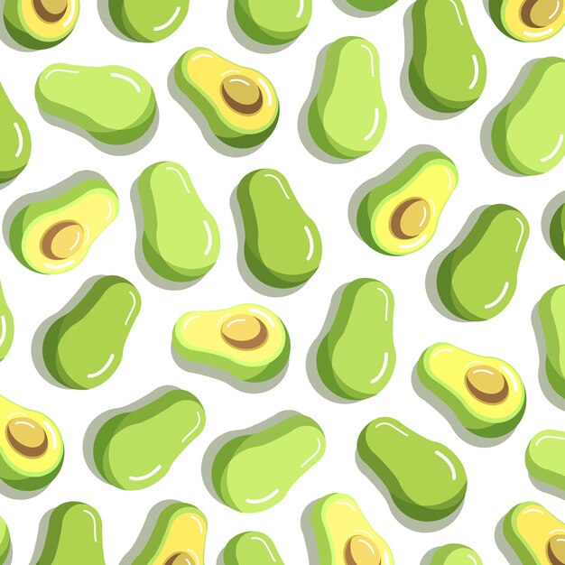 Avocado-frucht illustrationsmuster hintergrund
