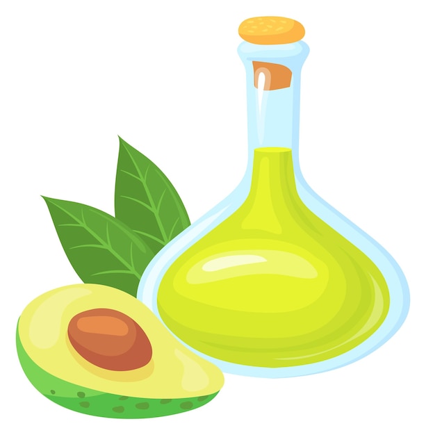 Avocado-Öl-Symbol Cartoon natürliches frisches Gemüse
