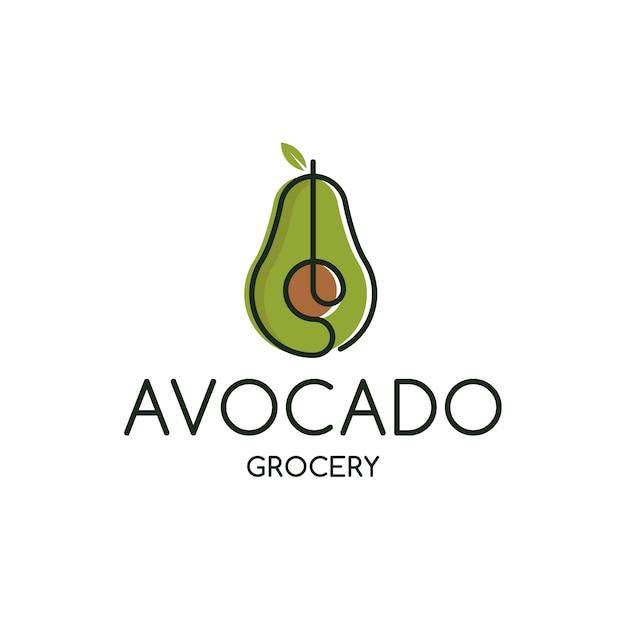 Avocado lebensmittel logo vorlage