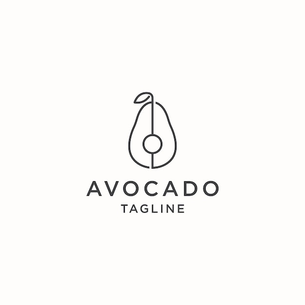 Avocado logo icon design template minimalistischer einfacher moderner flacher vektor