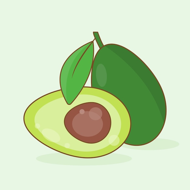Avocado lokalisiert auf weichem grünem Hintergrund