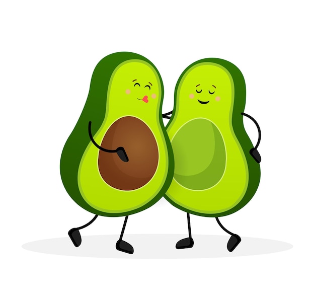 Avocado tolles design für jeden zweck vektor handgezeichnete illustration lustige zeichentrickfigur