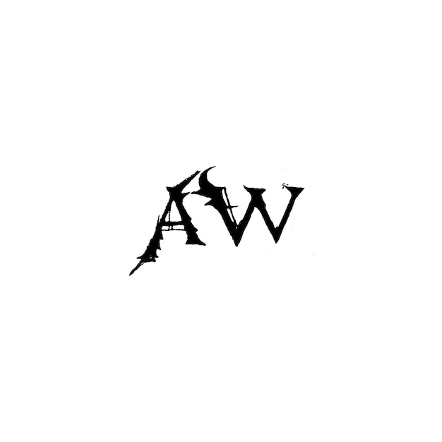 AW Monogramm Logo Design Buchstabe Text Name Symbol Monochrom Logotyp Alphabet Zeichen Einfaches Logo