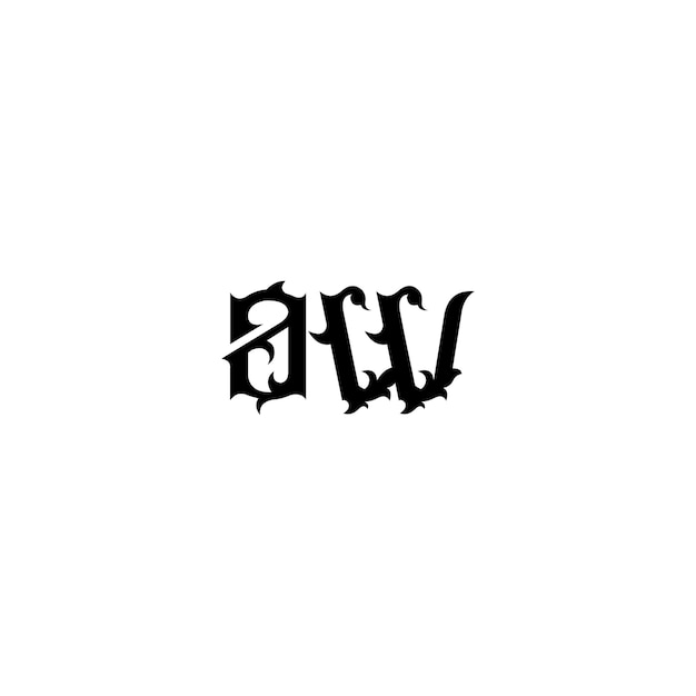 AW Monogramm Logo Design Buchstabe Text Name Symbol Monochrom Logotyp Alphabet Zeichen Einfaches Logo