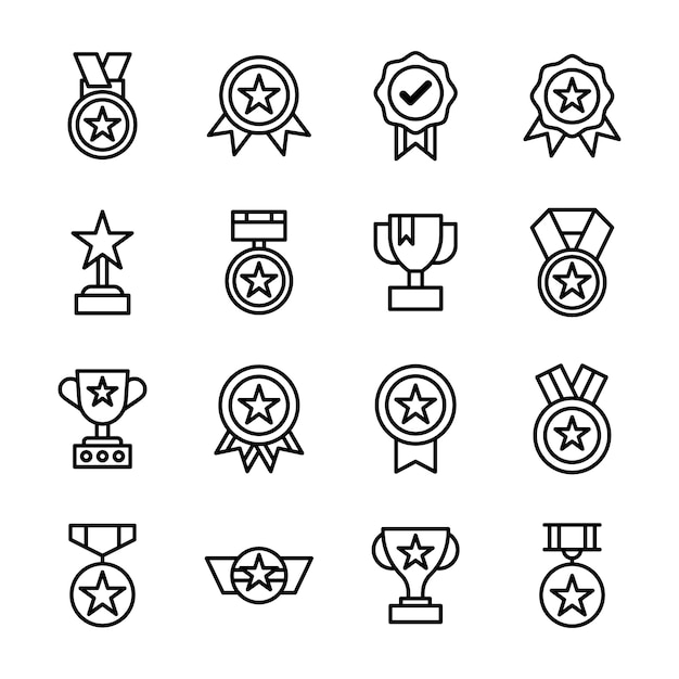 Award und trophäen icons pack