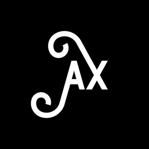 Vektor ax-letter-logo-design auf schwarzem hintergrund ax-kreative initialen-letterlogo-konzept ax-letterdesign ax-weißbuchstaben-design auf schwarzem hintergrund a x a x-logo