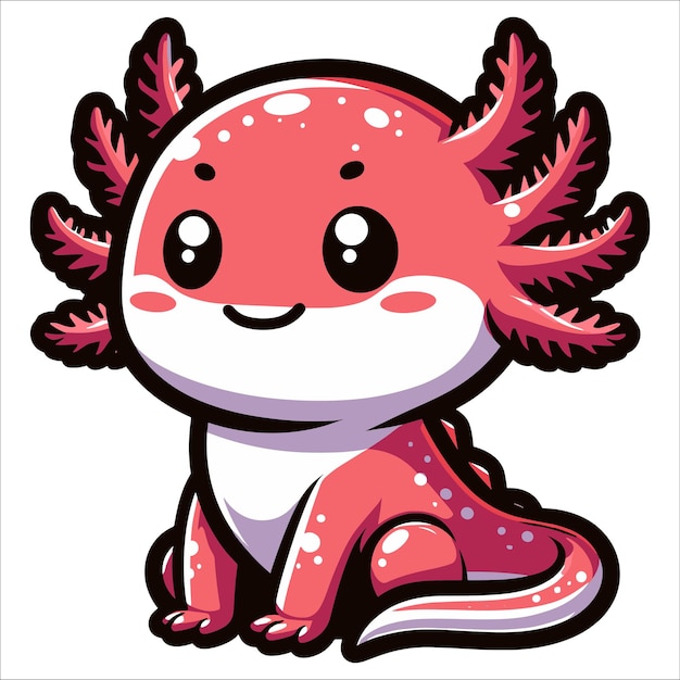 Axolotl-Maskottchen-Vektorillustration auf weißem Hintergrund