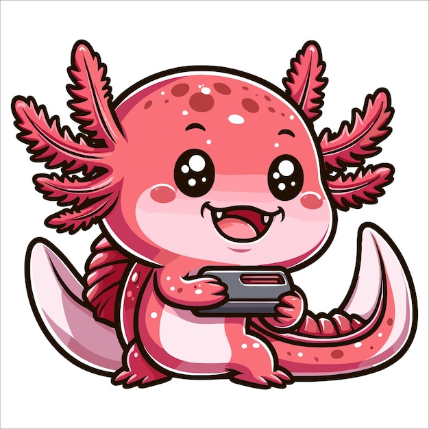 Axolotl-Maskottchen-Vektorillustration auf weißem Hintergrund