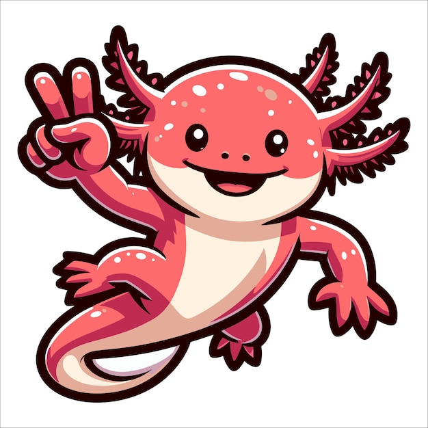 Axolotl-Maskottchen-Vektorillustration auf weißem Hintergrund