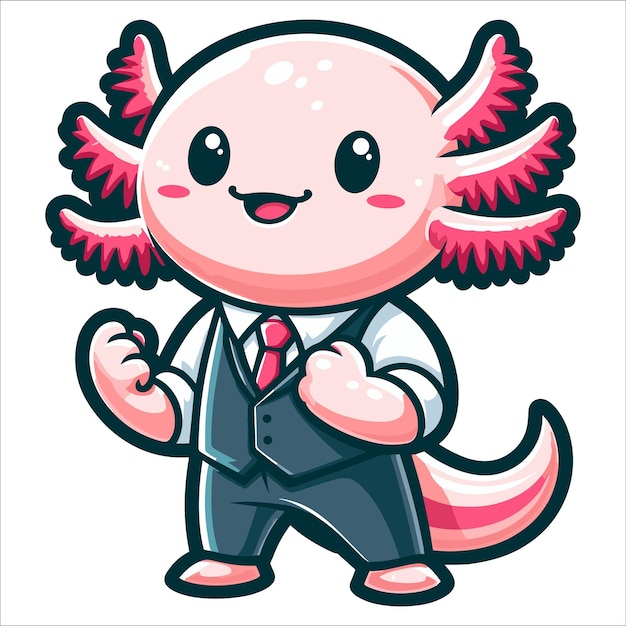 Axolotl-Maskottchen-Vektorillustration auf weißem Hintergrund