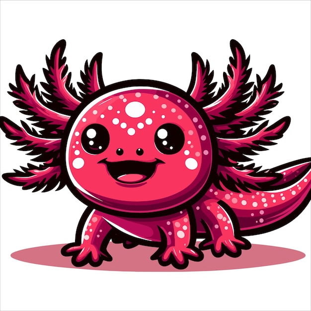 Axolotl-Maskottchen-Vektorillustration auf weißem Hintergrund