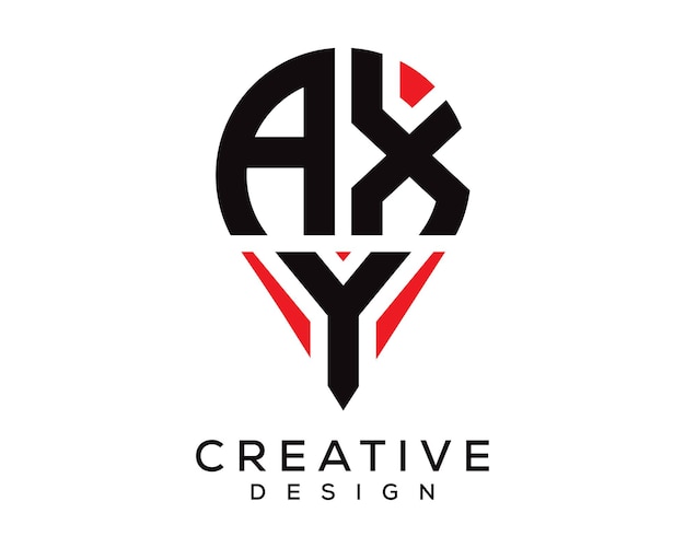 Vektor axy-buchstaben-form-logo-design