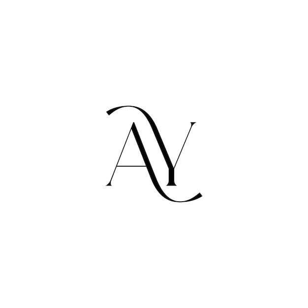AY Monogramm Logo Design Buchstabe Text Name Symbol Monochrome Logo Alphabet Zeichen Einfaches Logo