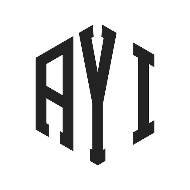 AYI Logo Design Initial Letter AYI Monogram Logo in Form eines Sechseckers