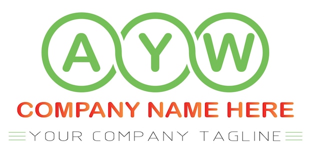 Vektor ayw-buchstaben-logo-design