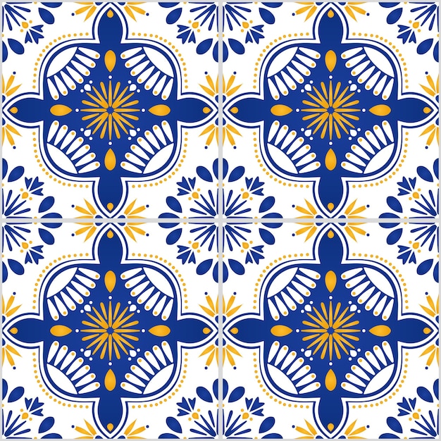 Azulejo ethnisches portugiesisches nahtloses muster