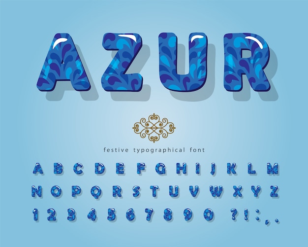 Azure 3D-Hochglanzschrift.