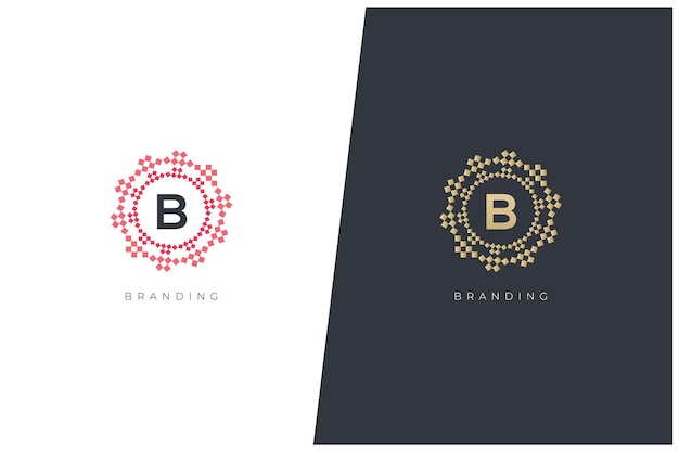 B buchstabe abstraktes monogramm-vektor-logo-konzept-design. moderner, eleganter luxusstil
