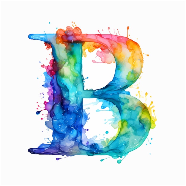 Vektor b-buchstabe aquarellmalerei