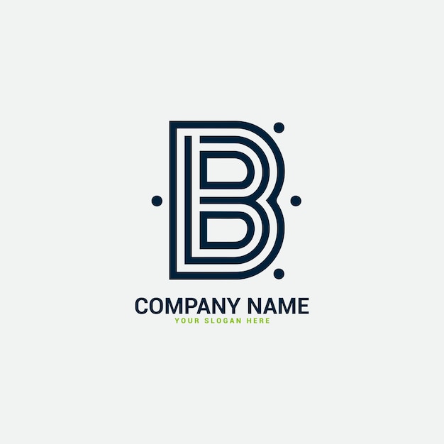 B-Letter-Logo Moderne abstrakte digitale Alphabet-Schriftart Minimaltechnische Typografie