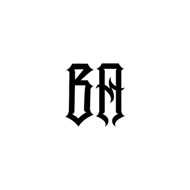 BA Monogramm Logo Design Buchstabe Text Name Symbol Monochrome Logo Alphabet Zeichen Einfaches Logo