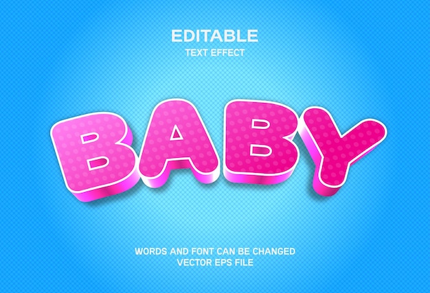 Baby 3d bearbeitbarer texteffekt