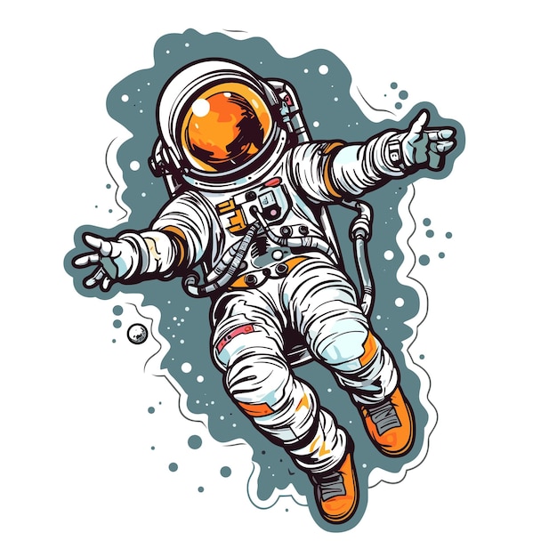 Baby-astronaut und weltraum-illustrations-clipart niedlicher astronaut isoliert auf dem hintergrund