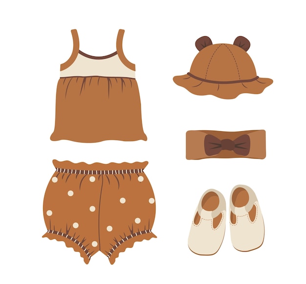 Baby-boho-kleidung. skandinavisches kinderoutfit.