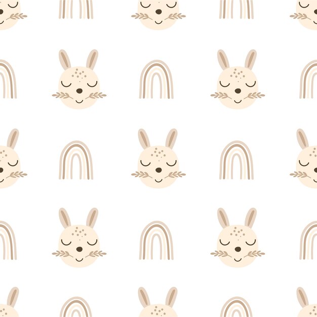 Baby bunny kindergarten nahtlose musterdesign.