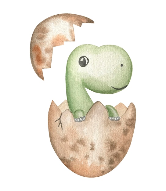 Vektor baby-dinosaurier-baby-aquarell-illustration