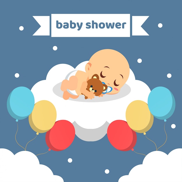 Vektor baby-dusche-illustration