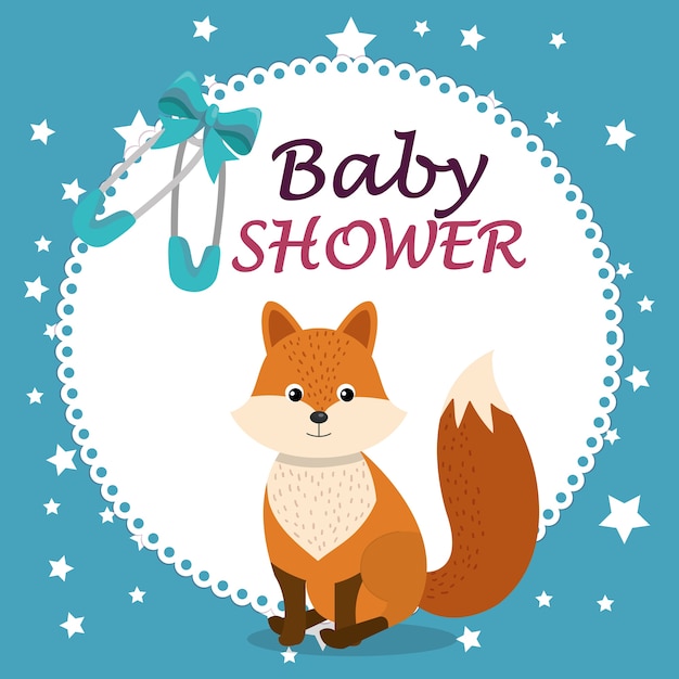 Baby-Dusche-Karte mit niedlichen Fuchs