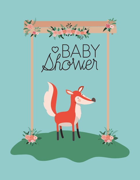 Baby-Dusche-Karte mit niedlichen Fuchs