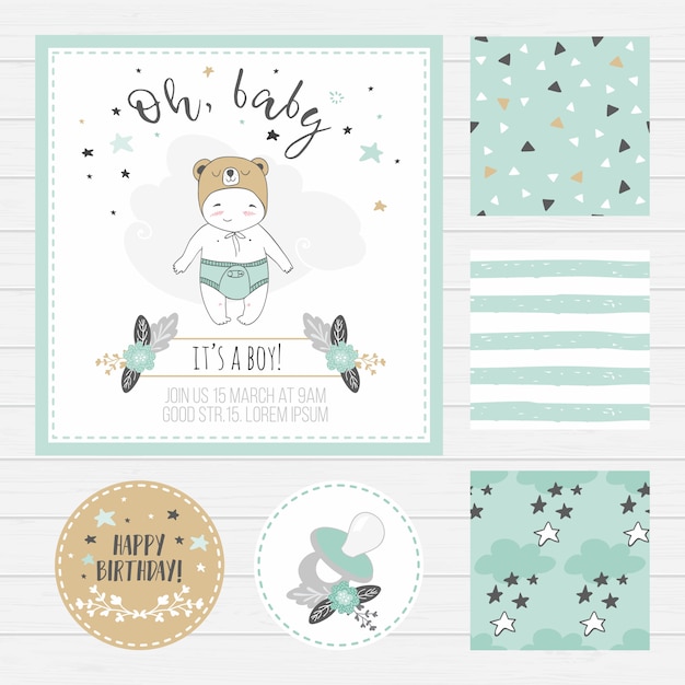 Baby-Dusche-Karte