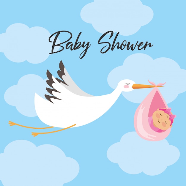 Vektor baby-duscheeinladungskarte
