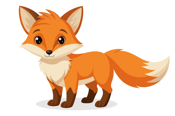 Vektor baby fox animal isolierte flache vektor-illustration