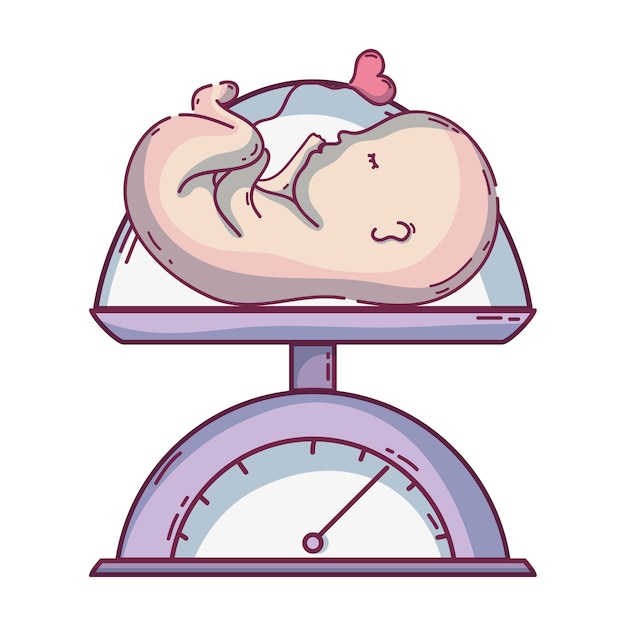 Vektor baby-gewicht-maschine