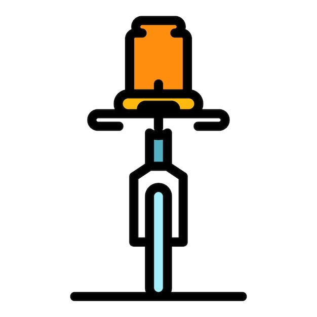 Vektor baby-kleines-fahrrad-sitz-symbol umriss baby-kleines-fährrad-sitt-vektor ikonen farbe flach isoliert
